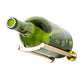 Gold-toned wine bottle rail holder holding a green magnum bottle
