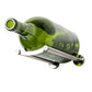 Silver-toned wine bottle rail holder with a green magnum bottle