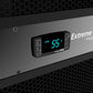 Cooling unit control panel with blue digital thermostat display and set buttons