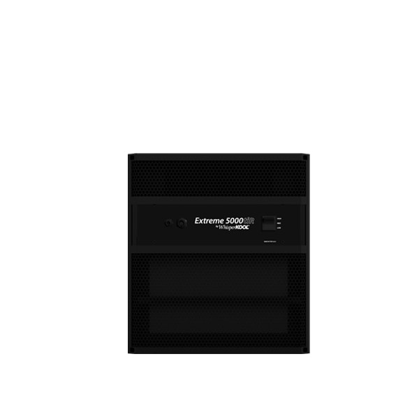 Wine cellar through-wall cooling system, black vented unit front with control display