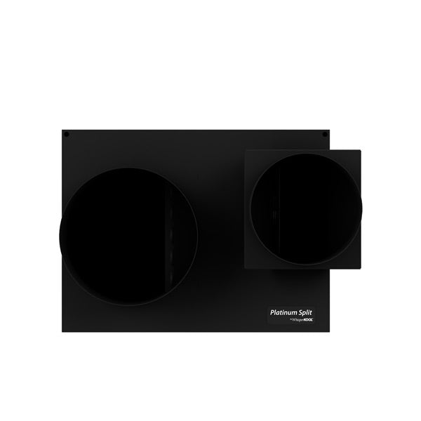 Ducted wine cellar cooling unit front panel with two circular duct openings