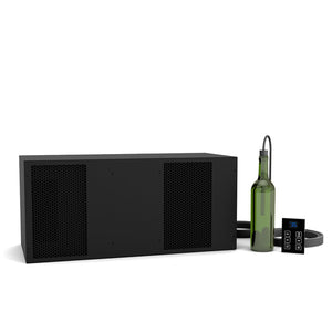 Ceiling mount split ductless cooling unit with accessories, black front panel