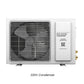 220V ductless condenser unit with fan grille and split-system efficiency label panel