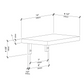 Wall-mounted wine shelf dimensions diagram with labeled 13 in and 8 1/2 in measurements