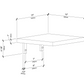 Wall-mounted wine shelf dimensions diagram with labeled measurements and brackets