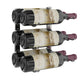 Wall-mounted wine rack with three bottle cradles for displaying wine bottles