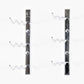 Wall-mount wine rack in chrome finish with three curved bottle pegs on two bars