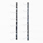 Wall wine rack with empty curved bottle holders on shiny chrome metal bars
