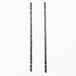 Pair of wall-mounted wine rack rails with curved bottle holders, chrome finish