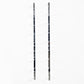 Wall-mounted wine rack with polished metal frame and curved bottle hooks