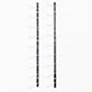 Wall-mounted silver wine rack with bottle-holder pegs, no bottles