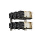 Black wall wine rack bottle holders with two wine bottles on pegs