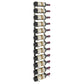 Wall wine rack with bottles arranged on curved black holders