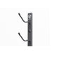 Wall wine rack rail with two curved bottle hooks and mounting plate