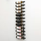 4FT wall wine rack with wine bottles on black horizontal rails