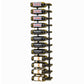 4FT wall wine rack with wine bottles in black bottle holders
