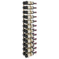 4FT wall wine rack with wine bottles and matte black frame