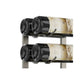 4FT wall wine rack close-up: light rails with black bottle holders