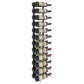 4FT wall wine rack holding wine bottles on black bottle holders
