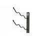 Wall-mounted wine rack bracket with three curved bottle hooks in matte black