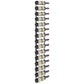5-ft wall-mounted wine rack with matte black bottle holders, holding wine bottles