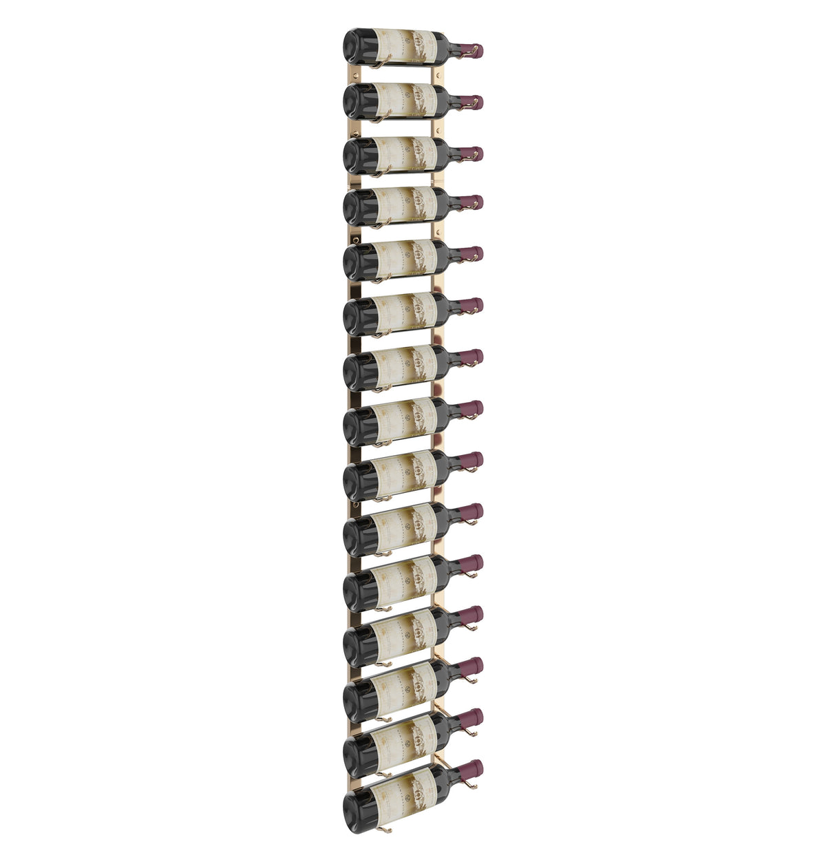 5-ft vertical wall wine rack with matte black bottle slots and wine bottles displayed