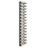 5-ft wall-mounted wine rack showing matte black bottle holders and wine bottles