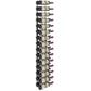 5-ft wall wine rack with matte black cradle-style bottle holders and wine bottles