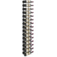 5-ft vertical wall wine rack with matte black bottle holders and wine bottles in place