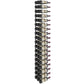Wall-mounted wine rack with multiple wine bottles in black metal cradle slots