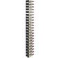 Black wall-mounted wine rack with wine bottles placed in parallel rows