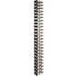 Wall-mounted wine rack showing dark grid frame and stacked bottle necks