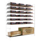 4 ft wine tower rack system with clear frame and bottle slots, wine crates on bottom