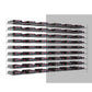 Wine bottle extension rack with dark metal frame, clear rows of black bottle holders
