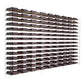 6 ft wine tower display rack with black frame and stacked rows of bottles