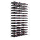 6 ft wine bottle rack tower with matte-black bottle holders and stacked rows of bottles