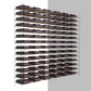 Wine bottle extension rack angled front, dark metal rails with black bottle holders