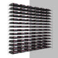 Wine bottle extension rack wider view, dark metal frame and horizontal bottle rails
