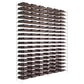 Matte black wine bottle display rack with stacked rows of horizontal bottle holders