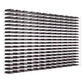 Matte black wine bottle display rack with tightly packed horizontal bottle slots