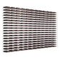 Matte black wine bottle display rack with long horizontal rows for bottle storage