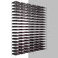 Wine bottle extension rack tall arrangement, dark rails supporting multiple bottle rows