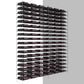 Wine bottle extension rack in profile view, dark metal rails and bottle slots