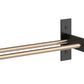 1-column wine wall rack with bronze-toned bars and matte black mounting plates