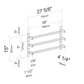 Wine bottle wall rack dimensions diagram showing 15-inch height and measurements