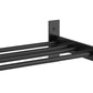 1-column wine wall rack with glossy black bars and three-row bottle support channel