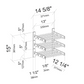 Evolution wine wall 15-inch wall-mount rack with three metal bottle shelves