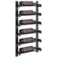 Single-column wine bottle wall rack with dark frame and horizontal bottle slots