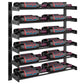 Evolution wine wall matte black two-column wine rack with several wine bottles