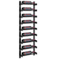 45-inch wine wall rack, single column, black metal bottle holders